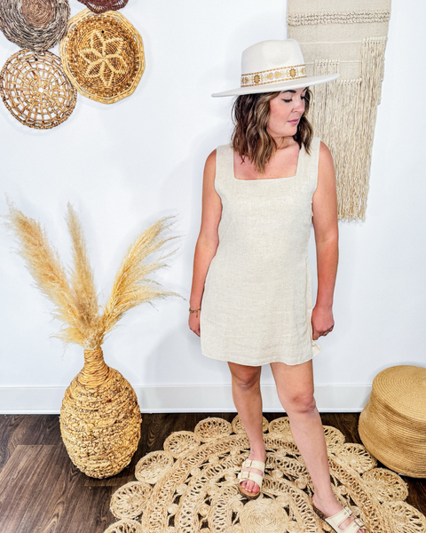 Logan Linen Square Neck Dress