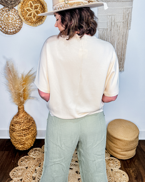 Asymmetric Knotted Hem Top