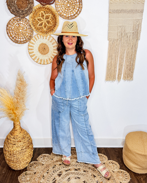 Mystic Tide Denim Drawstring Pants