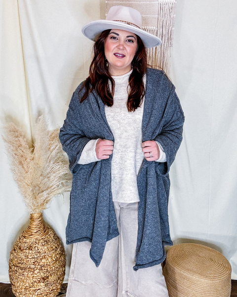 Cozy Nights Oversized Cardigan (Charcoal)