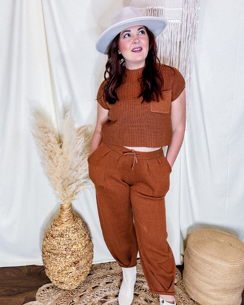 Stay Awhile Knit Pants (Toffee)