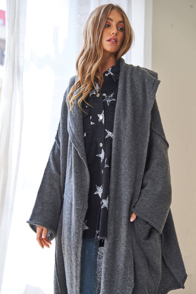 Cozy Nights Oversized Cardigan (Charcoal)