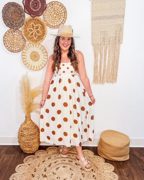 Dreamer’s Polka Dot Midi Dress