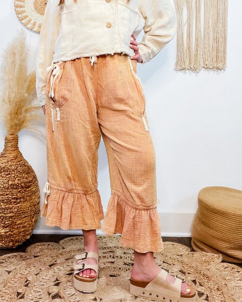 Sienna Sunset Ruffle Hem Bloomer Pants