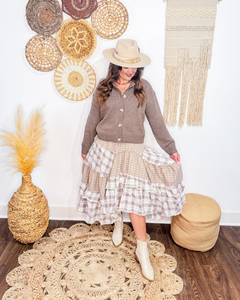Autumn Ruffles Plaid + Crochet Skirt