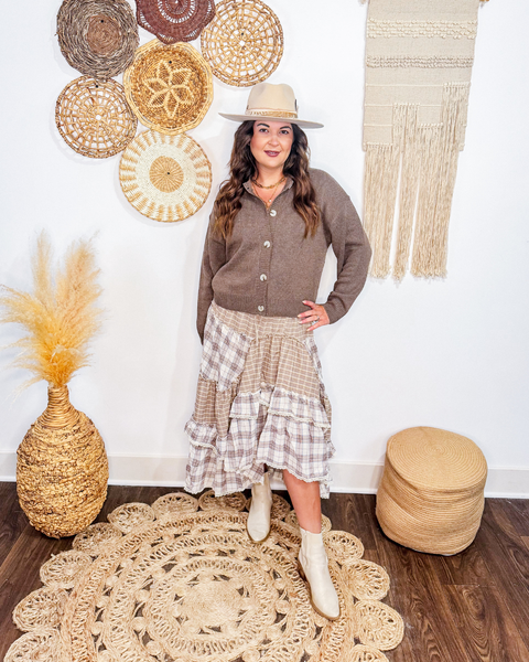 Autumn Ruffles Plaid + Crochet Skirt