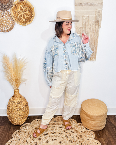Spring Florals Jacket (Denim)