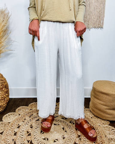 Luna Linen Blend Wide Leg Pants