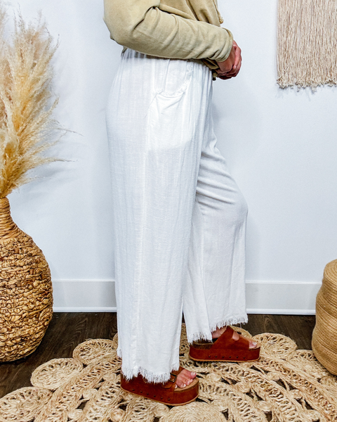 Luna Linen Blend Wide Leg Pants