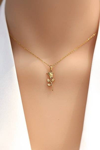 18K Stainless Steel Rose Necklace