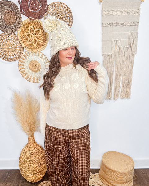 Cozy Blooms Embroidered Sweater