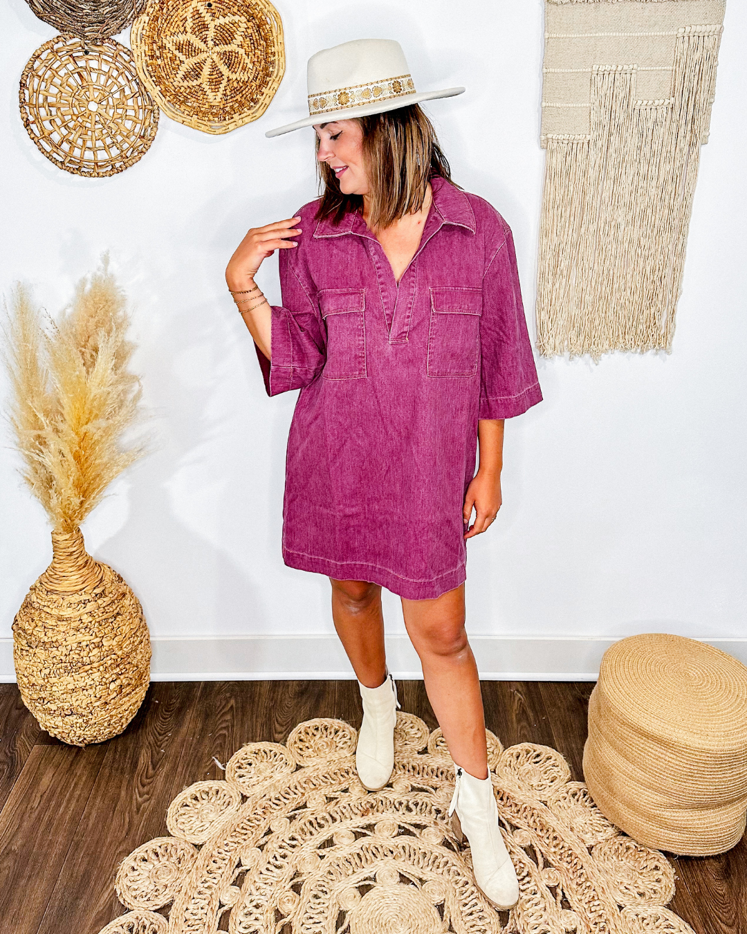 Sangria Sunset Shirt Dress