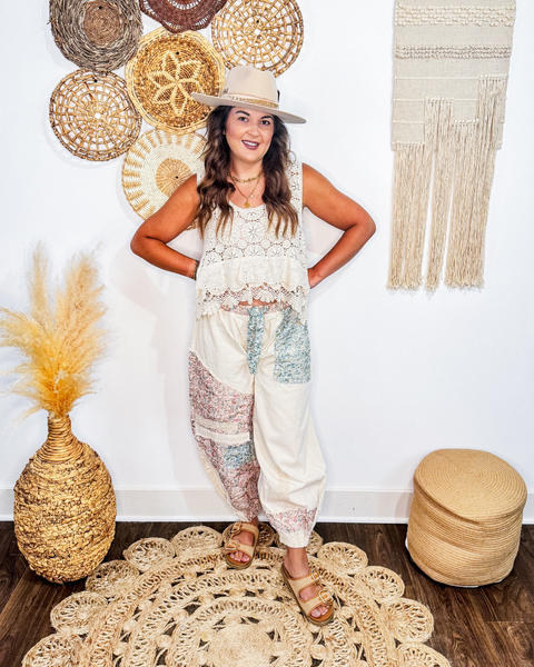 Wildflower Ruffle Crochet Tank