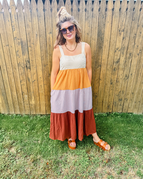 Weekapaug Color Block Midi Dress