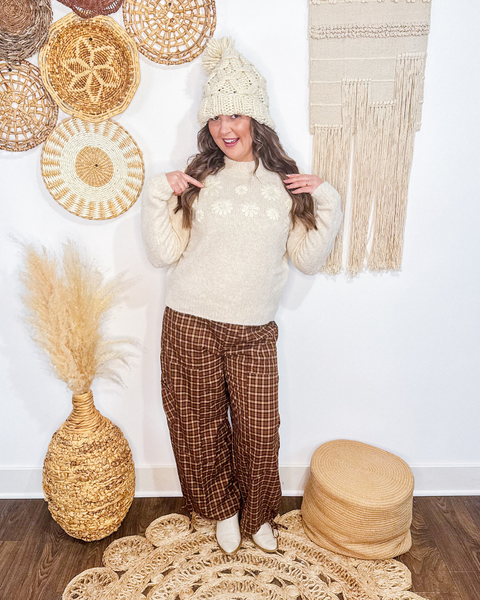 Cozy Blooms Embroidered Sweater