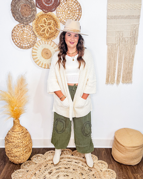 Oversized Slouchy Cardigan (Cream)