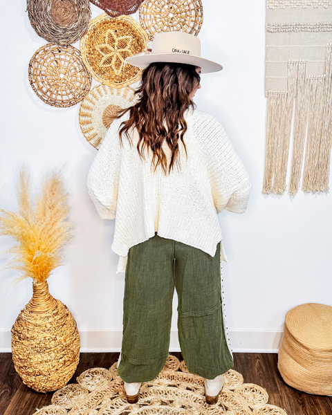 Oversized Slouchy Cardigan (Cream)
