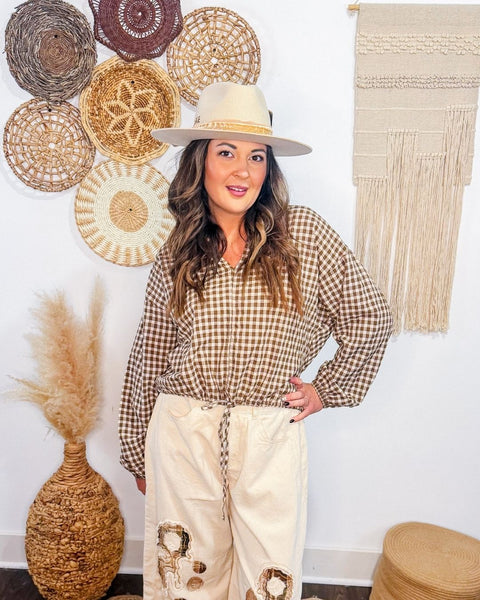 Country Roads Gingham Blouse