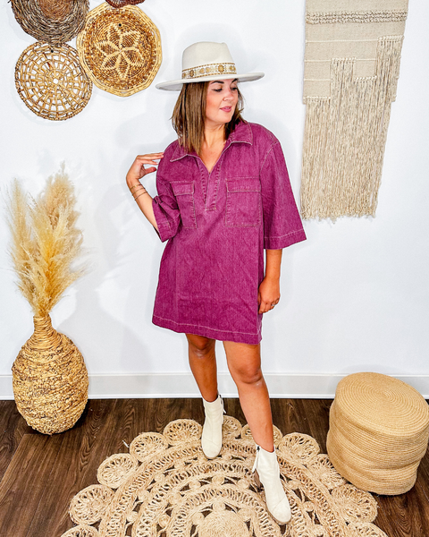 Sangria Sunset Shirt Dress