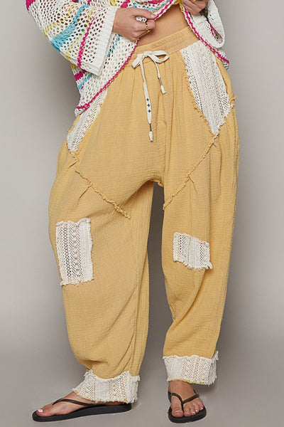 Giggly Gauze Harem Pants (Eggnog)