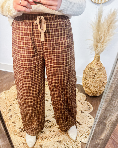 Tied & True Checkered Plaid Joggers