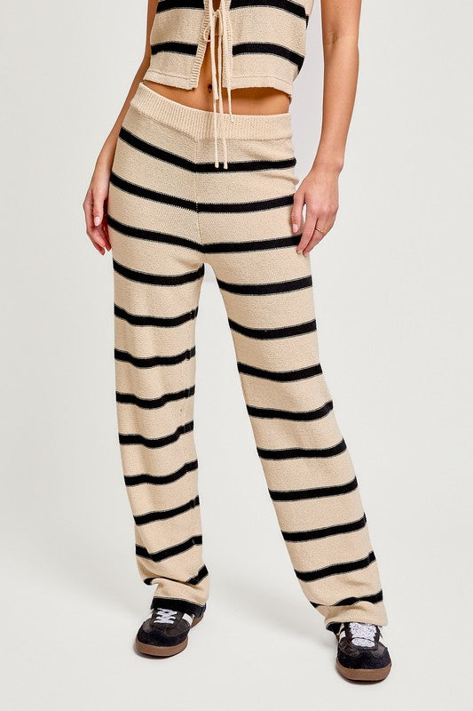 Squammy Striped Knit Pants