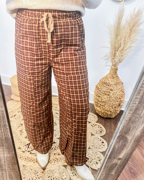 Tied & True Checkered Plaid Joggers
