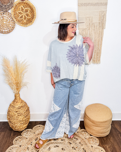 Crochet Patchwork Pants (Denim)