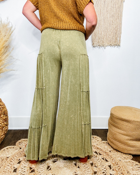 Wanderlust Tiered Pants (Avocado)