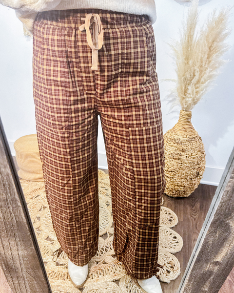 Tied & True Checkered Plaid Joggers