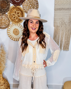 Coastal Current Crochet Button Down