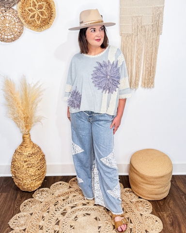 Crochet Patchwork Pants (Denim)