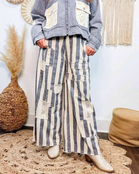 Rustic Stripe + Patchwork Pant