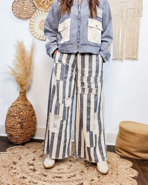 Rustic Stripe + Patchwork Pant