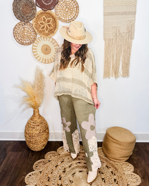 Meadow Bloom Floral Patch Pants