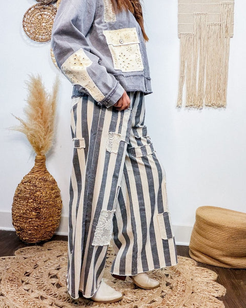 Rustic Stripe + Patchwork Pant