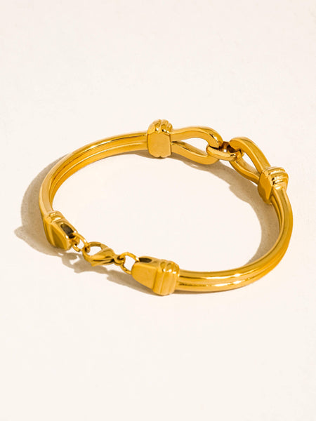 Deloise 18K Gold Non-Tarnish Knot Link Bracelet: Yellow Gold