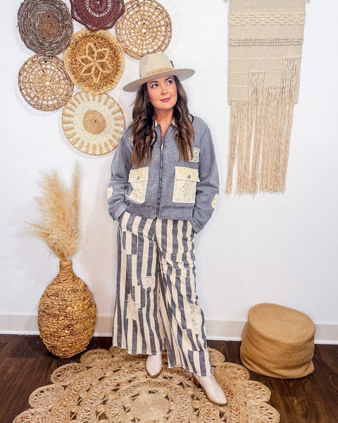 Rustic Stripe + Patchwork Pant