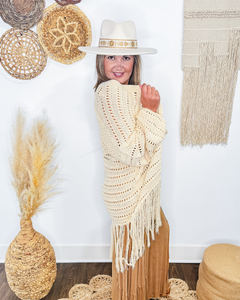 Boho Dreams Crochet Fringe Cardigan