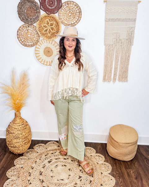 Patchwork Pants (Baby Grass)