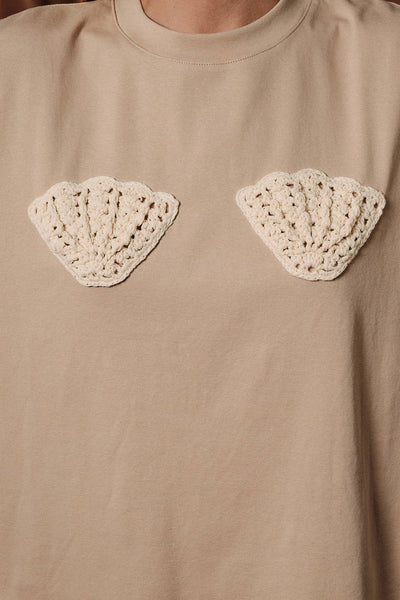 Shell-ya Crochet Patch Tee