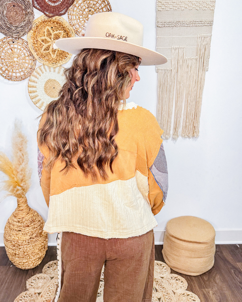 Distressed Peace Sign Top (Latte)