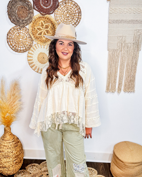 Lace + Pearl Top