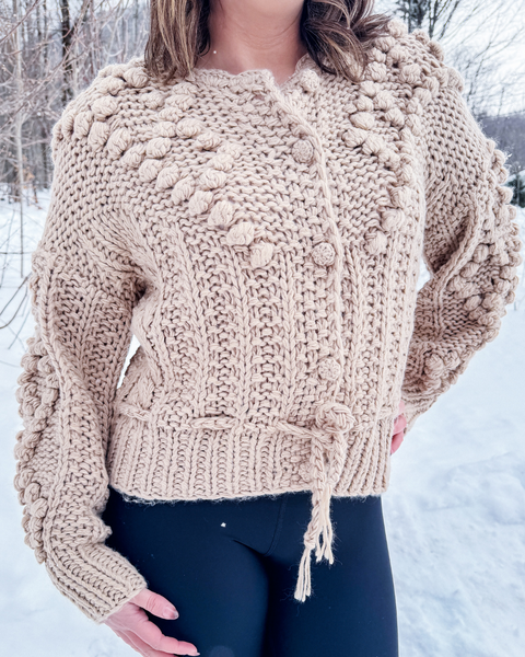 Slopeside Chic Hand Crochet Cardigan