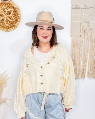 Tatum Thermal Waffle Jacket (Cream)