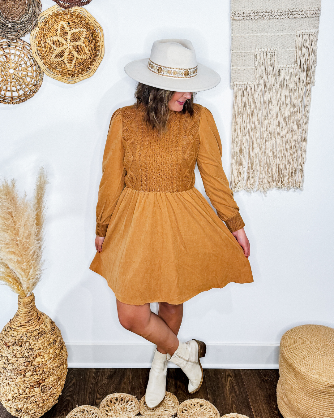 Harvest Fields Sweater Dress Oak + Sage Harvest Fields Sweater Dress Oak + Sage
