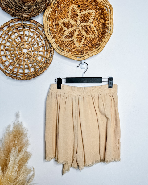 Frayed Hem Wrap Skort