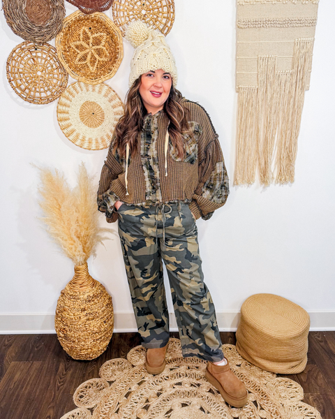 The Quiet Time Thermal Plaid Top