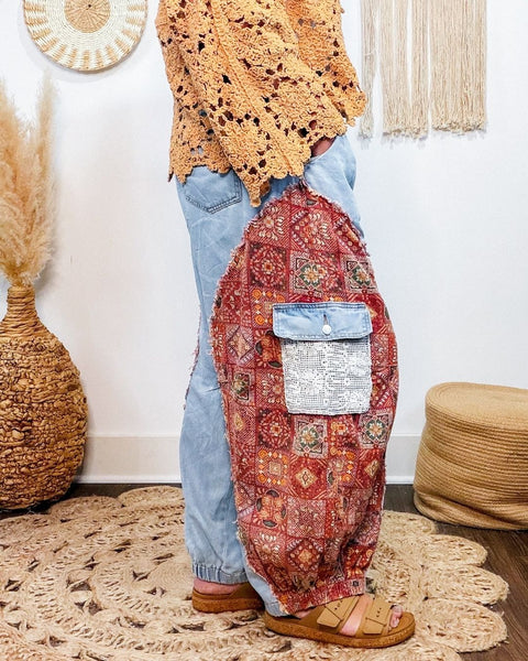 Harvest Rust & Paisley Denim