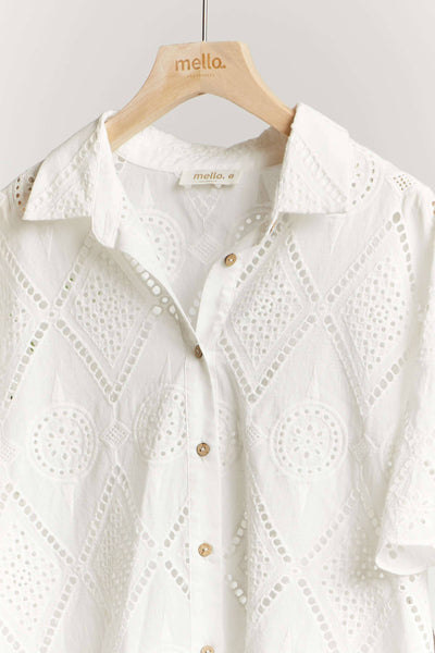 Button Down Eyelet Shirt